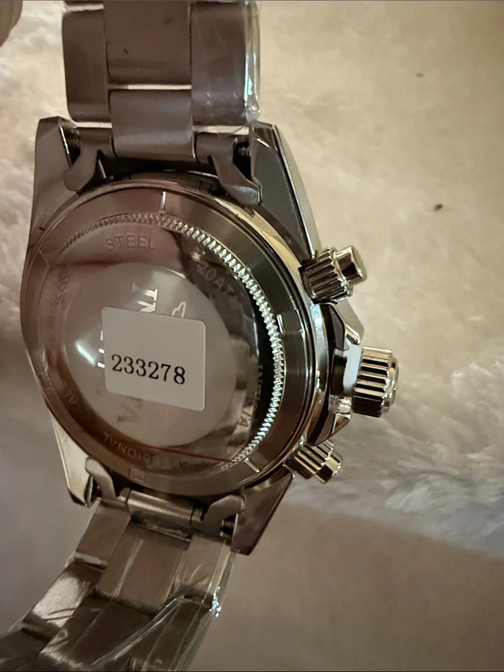Invicta Silver Stainless Steel Chronograph Watch with White Dial men’s